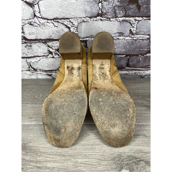 Tory Burch Tan Suede Leather Side Zipper High Heel Booties Women Sz 7.5M US/38EU - Picture 6 of 16